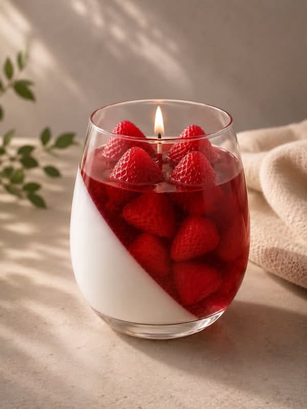 Strawberry Glass Candle