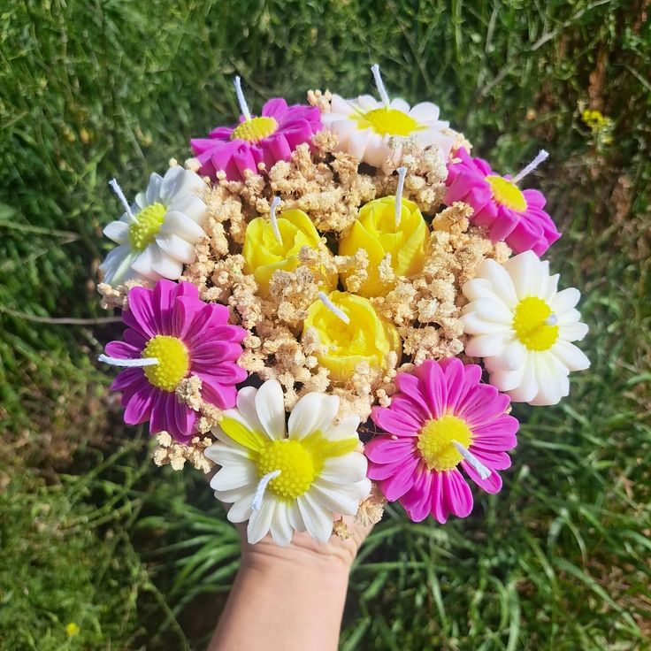 Daisy Flower Candle Bouquet for Gifting – Set of 6